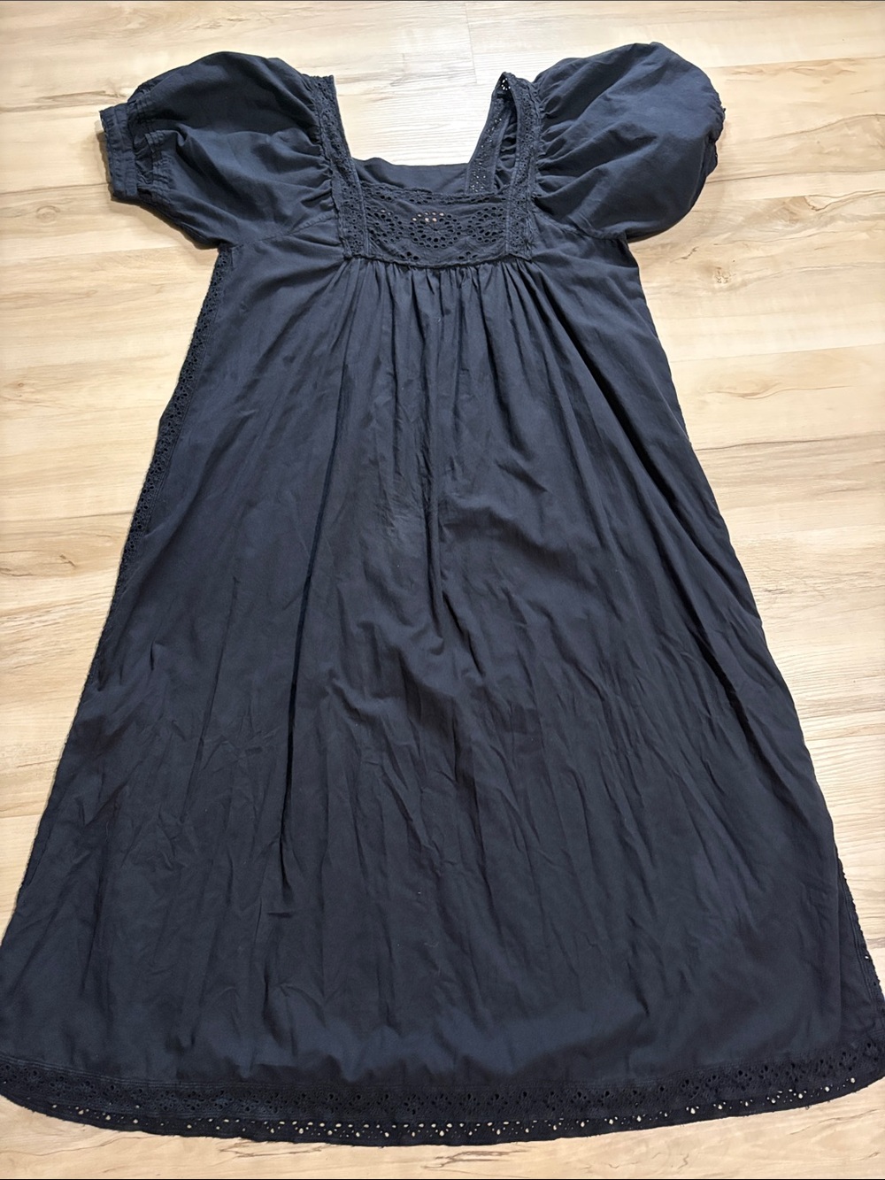 KINGA CSILLA Black Recycled Cotton Eyelet Lace Maxi Dress Size 6 / US 2 designer